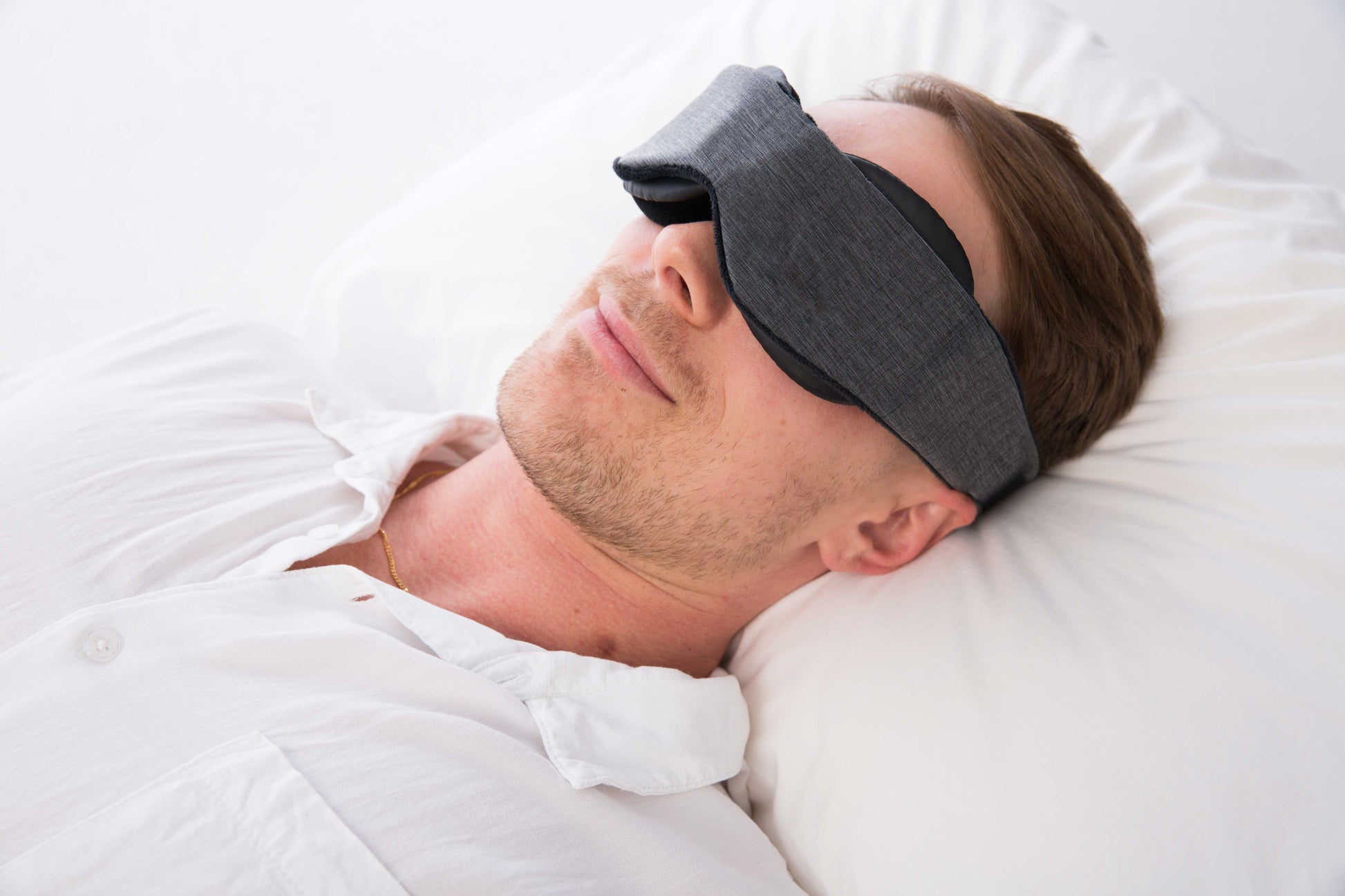Man Asleep Wearing Classic Blackout Sleep Mask